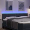 vidaXL T&ecirc;te de lit LED avec des lumi&egrave;res &agrave; LED Gris 180 cm Polyester