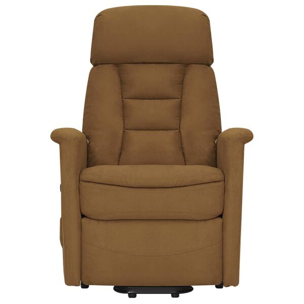 vidaXL Fauteuil de massage Taupe Tissu microfibre