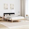 vidaXL Cadre de lit Marron et noir 140 x 190 cm Bois massif en pin