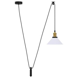 vidaXL Lampe suspendue r&eacute;glable hauteur E27 blanc brillant &Oslash;22cm m&eacute;tal