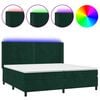 vidaXL Sommier &agrave; lattes de lit matelas et LED Vert fonc&eacute; 200x200 cm