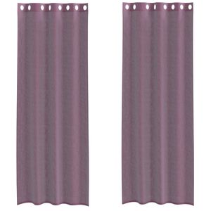 vidaXL Rideaux en voile avec &oelig;illets 2 pcs violet 140x260 cm