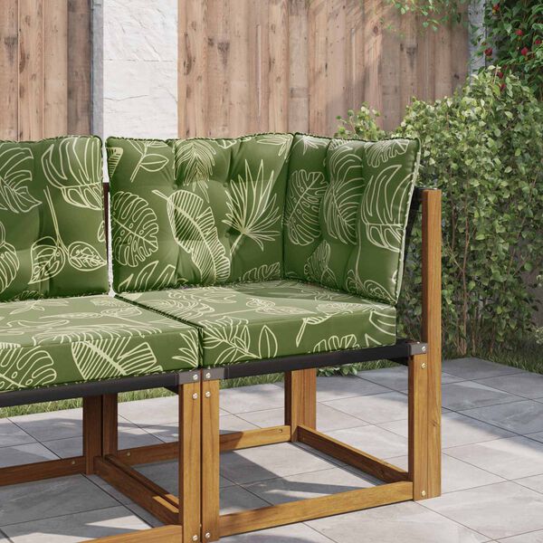 vidaXL Coussin de canap&eacute; d'ext&eacute;rieur 3 pcs Mod&egrave;le feuille Polyester