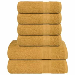 vidaXL Ensemble de serviettes FROGN 6 pcs dor&eacute; 360 g/m&sup2;