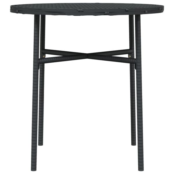 vidaXL Table &agrave; th&eacute; Noir 45 cm R&eacute;sine tress&eacute;e