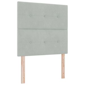 vidaXL Lit &agrave; ressort LED Gris clair 80 x 200 cm Velours