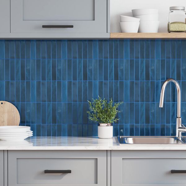 vidaXL Carrelage rectangulaire 10 pcs Bleu 29 x 23 x 0,08 cm