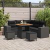 vidaXL Ensemble de canap&eacute; de jardin avec coussin 8 pcs Noir