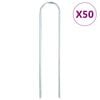 vidaXL Piquets de sol en forme de U 50 pcs 20x3,5 cm acier galvanis&eacute;