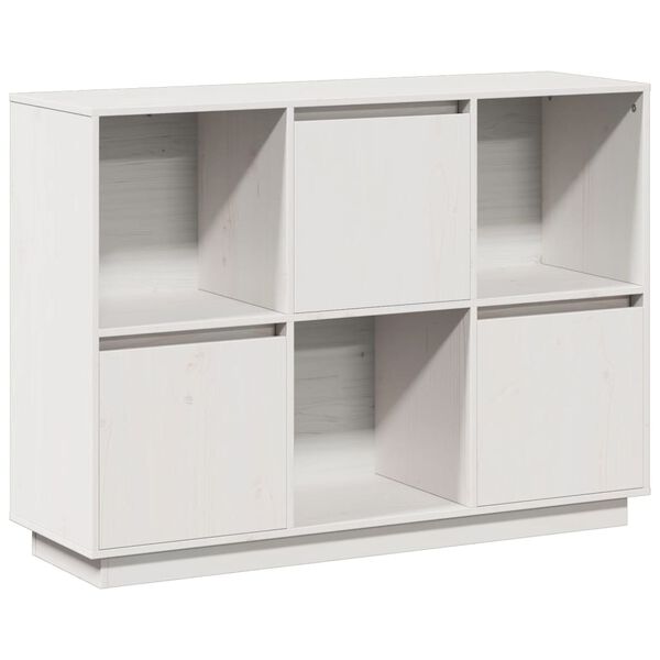vidaXL Buffet Blanc 110,5x35x80 cm Bois massif de pin