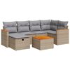 vidaXL Salon de jardin avec coussins 7 pcs beige r&eacute;sine tress&eacute;e