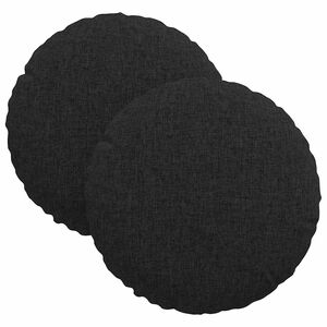vidaXL Coussins de si&egrave;ge 2 pc Tissu Noir Diam. 30 x 13 cm