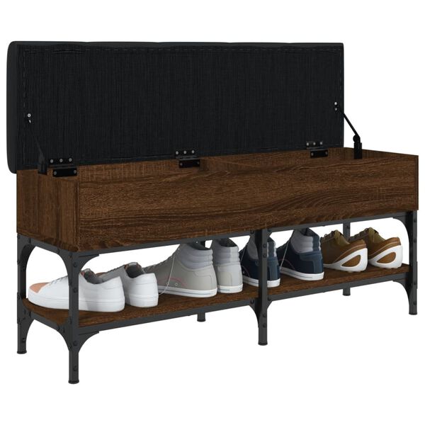 vidaXL Banc &agrave; chaussures ch&ecirc;ne marron 102x32x45 cm bois d'ing&eacute;nierie