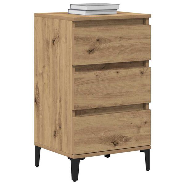 vidaXL Cabinet de chevet avec tiroir Ch&ecirc;ne artisanal 45 x 35 x 44 cm