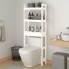 vidaXL &Eacute;tag&egrave;re de toilette Blanc 63x26x171 cm Bois de pin massif