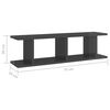 vidaXL &Eacute;tag&egrave;res murales 2 pcs Gris brillant 75x18x20cm bois ing&eacute;nierie