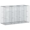 vidaXL Lit sur&eacute;lev&eacute; gabion 130 x 50 x 80 cm Acier galvanis&eacute; Argent&eacute;