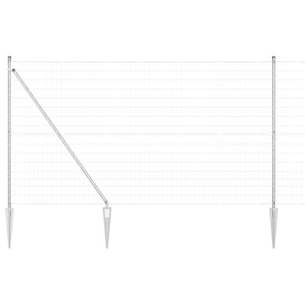 vidaXL Cl&ocirc;ture avec poteau Argent&eacute; 1,5 x 10 m Acier