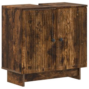 vidaXL Meuble sous Lavabo de Salle de Bain EDE Ch&ecirc;ne fum&eacute;