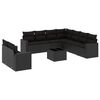 vidaXL Salon de jardin 10 pcs avec coussins noir r&eacute;sine tress&eacute;e
