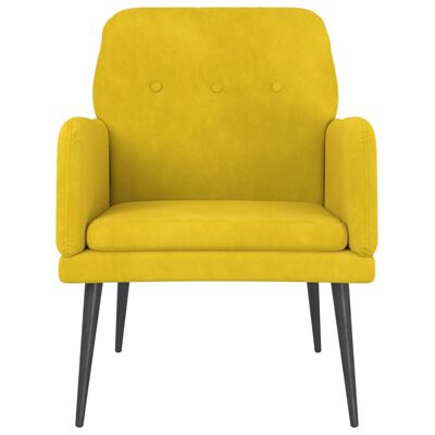 vidaXL Fauteuil Jaune 62x79x79 cm Velours