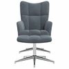 vidaXL Chaise de relaxation avec tabouret Gris fonc&eacute; Velours