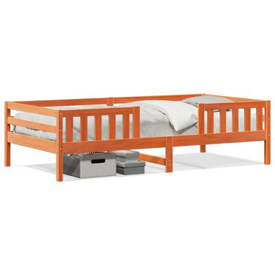 vidaXL Cadre de lit sans matelas cire marron 100x200cm bois pin massif