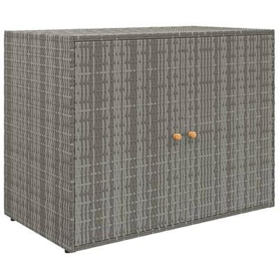 vidaXL Armoire de rangement jardin Gris 100x55,5x80 cm Résine tressée