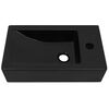 vidaXL Vasque avec trou de robinet C&eacute;ramique Noir 46 x 25,5 x 12 cm