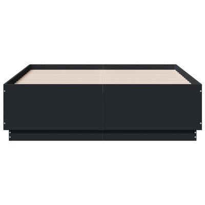 vidaXL Cadre de lit avec LED sans matelas noir 120x190 cm