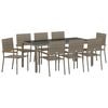 vidaXL Ensemble de salle &agrave; manger pour jardin 9 pc Gris polyrotin
