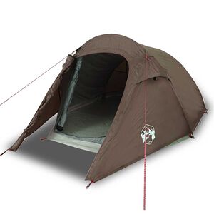 vidaXL Tente de camping tunnel 3 personnes marron imperm&eacute;able