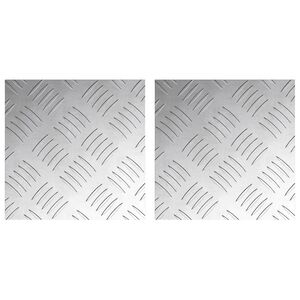 vidaXL Nez de marche 2 pc 20 x 20 cm Argent&eacute; Aluminium Carr&eacute;