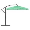 vidaXL Parasol de jardin avec m&acirc;t en acier vert 269x269x235 cm