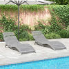 vidaXL Chaises longues lot de 2 avec table gris bois massif d'acacia
