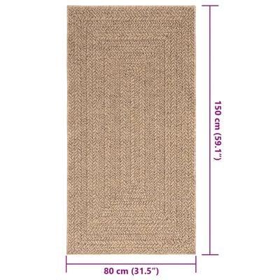 vidaXL Tapis ZIZUR 80x150 cm aspect de jute intérieur et extérieur