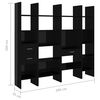 vidaXL Ensemble de biblioth&egrave;que 4 pcs Noir brillant Bois d'ing&eacute;nierie