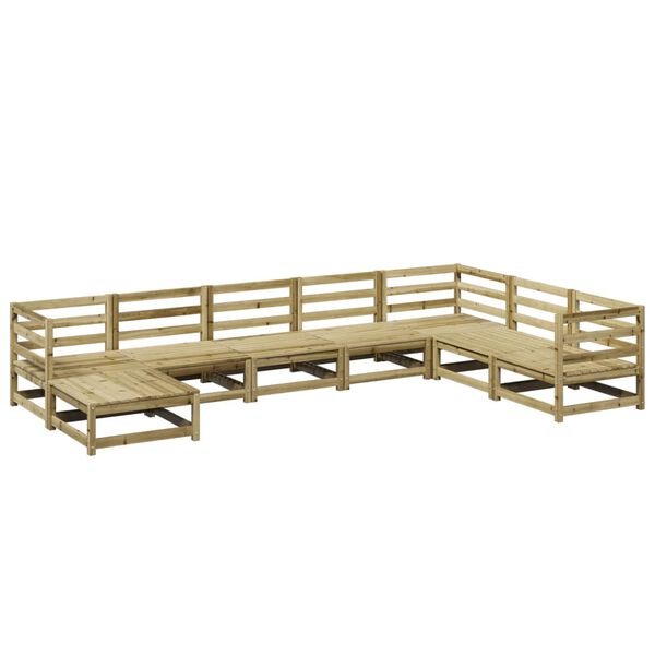 vidaXL Salon de jardin 8 pcs bois de pin impr&eacute;gn&eacute;