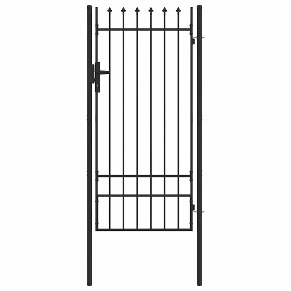 vidaXL Porte de Cl&ocirc;ture Gris 100 x 200 cm Acier rev&ecirc;tu de poudre