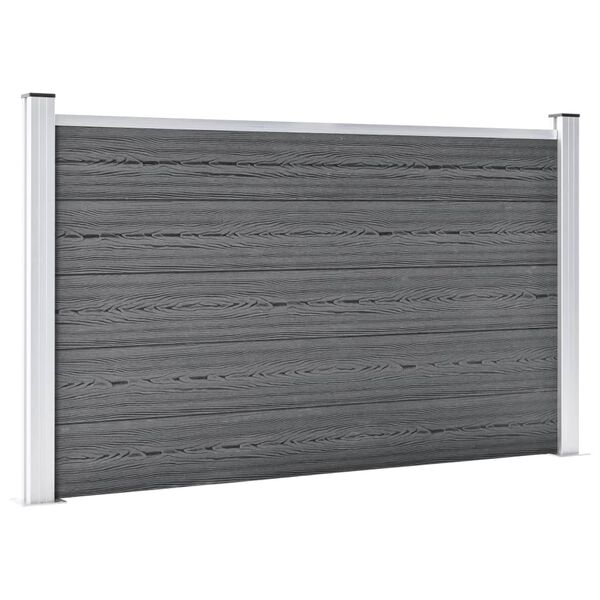 vidaXL Cl&ocirc;ture de jardin WPC 699x106 cm Gris