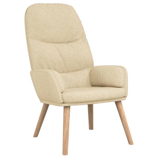 vidaXL Chaise de relaxation Cr&egrave;me Tissu
