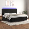 vidaXL Sommier &agrave; lattes de lit avec matelas LED Noir 200x200cm Velours