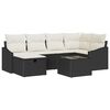 vidaXL Ensemble de Canap&eacute;s avec coussin Noir et Cr&egrave;me polyrotin