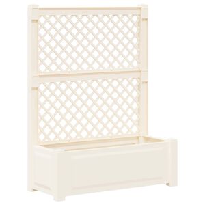 vidaXL Grand bac avec treille Blanc 99,5 x 43 x 133,5 cm PP
