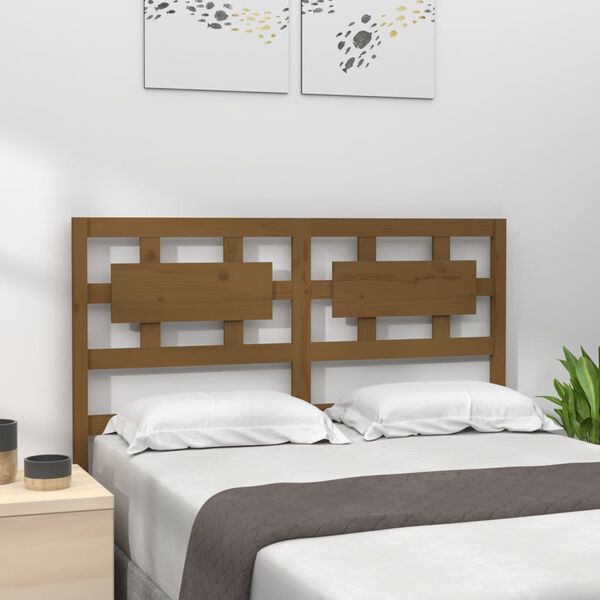vidaXL T&ecirc;te de lit Marron miel 205,5x4x100 cm Bois massif de pin