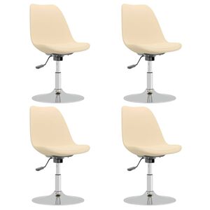vidaXL Chaises pivotantes &agrave; manger lot de 4 Cr&egrave;me Tissu