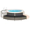 vidaXL Bancs de spa avec coussins 2 pcs gris r&eacute;sine tress&eacute;e