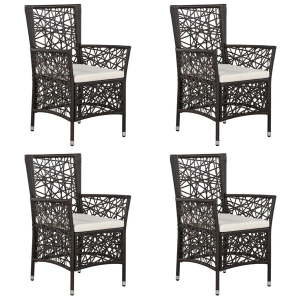 vidaXL Ensemble &agrave; manger de jardin 5 pcs Marron