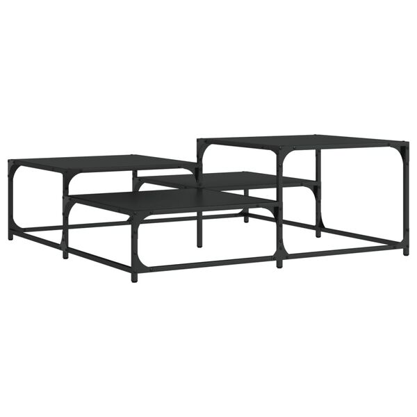 vidaXL Table basse noir 107x107x40 cm bois d'ing&eacute;nierie