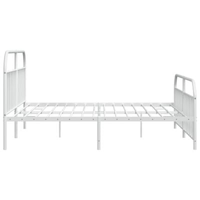 vidaXL Cadre de lit métal sans matelas et pied de lit blanc 200x200 cm